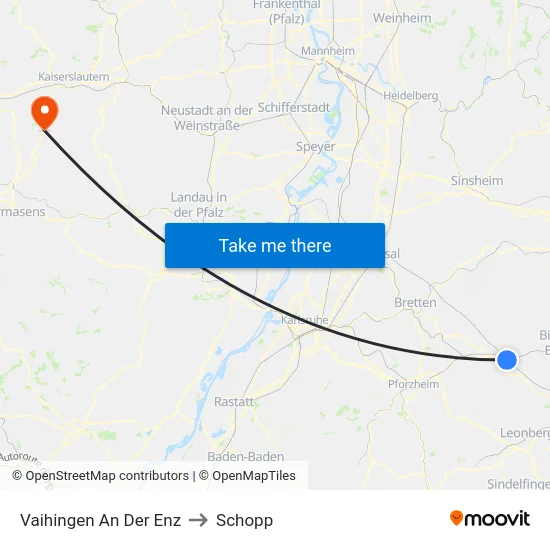 Vaihingen An Der Enz to Schopp map