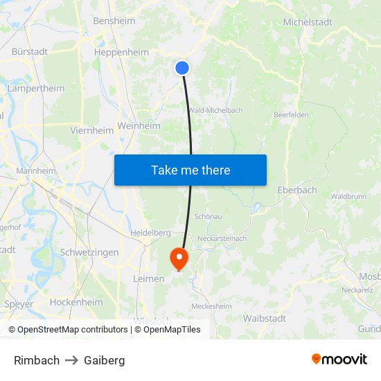 Rimbach to Gaiberg map
