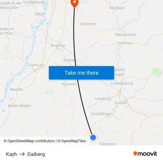 Kayh to Gaiberg map