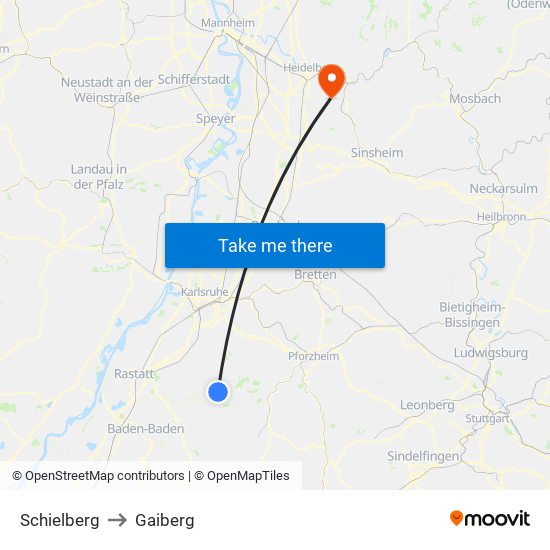 Schielberg to Gaiberg map