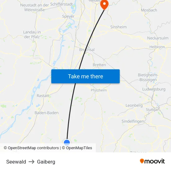 Seewald to Gaiberg map