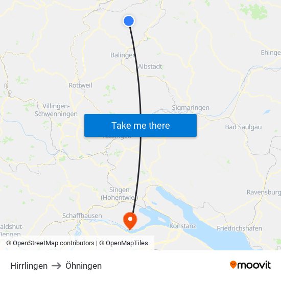 Hirrlingen to Öhningen map