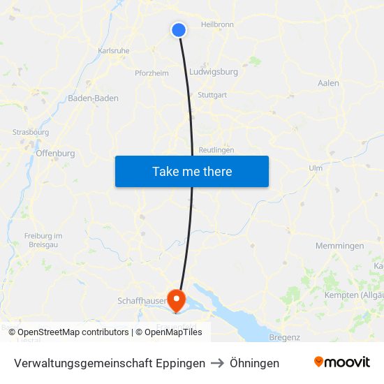 Verwaltungsgemeinschaft Eppingen to Öhningen map