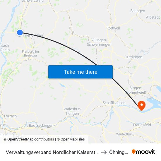 Verwaltungsverband Nördlicher Kaiserstuhl to Öhningen map