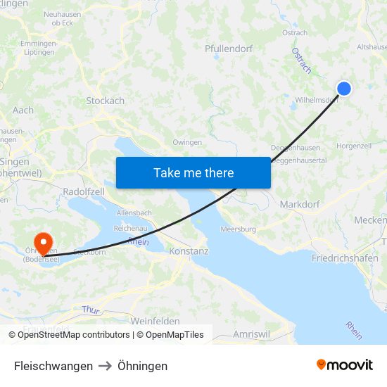 Fleischwangen to Öhningen map