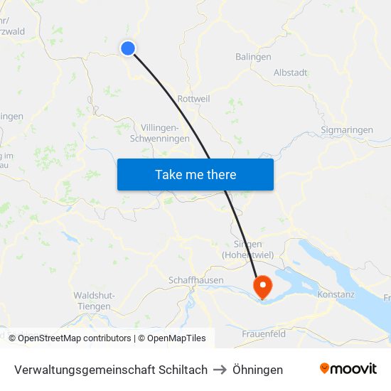 Verwaltungsgemeinschaft Schiltach to Öhningen map