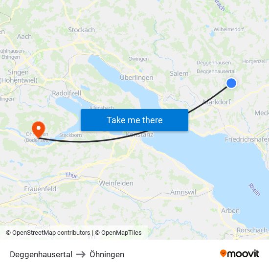 Deggenhausertal to Öhningen map