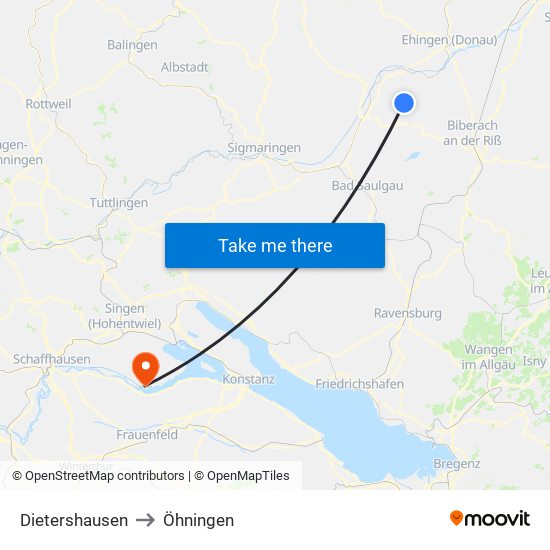 Dietershausen to Öhningen map