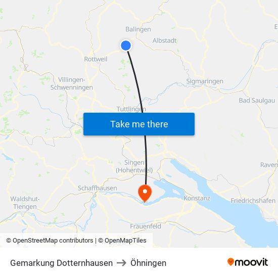 Gemarkung Dotternhausen to Öhningen map