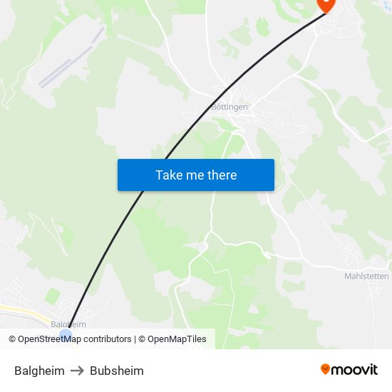 Balgheim to Bubsheim map