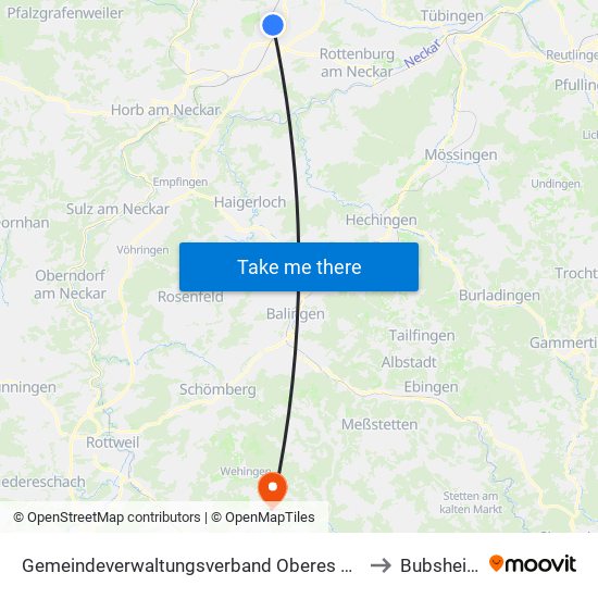 Gemeindeverwaltungsverband Oberes Gäu to Bubsheim map