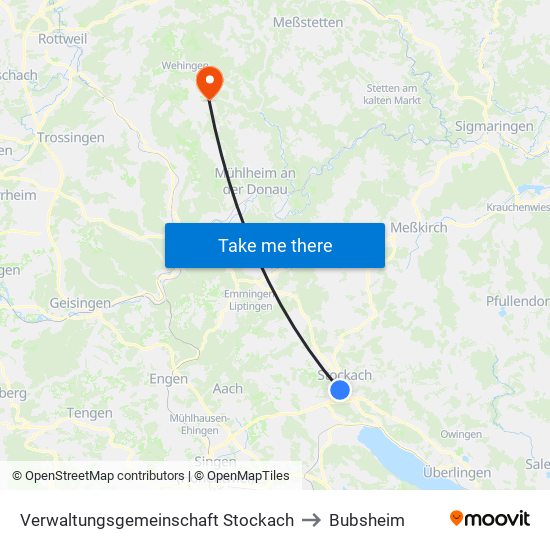 Verwaltungsgemeinschaft Stockach to Bubsheim map