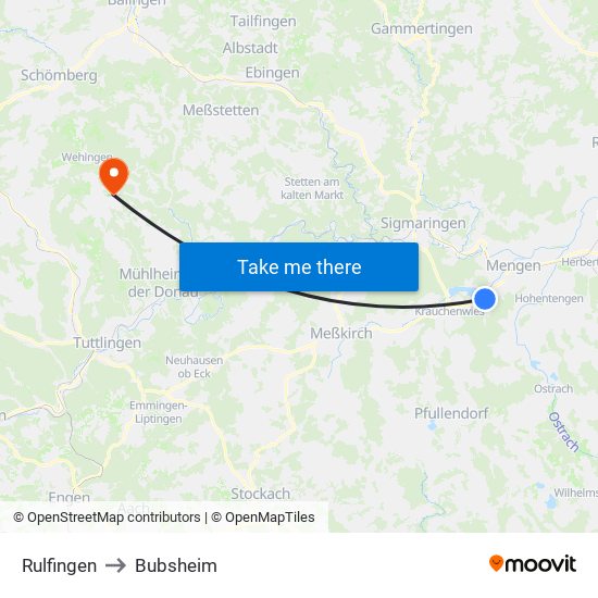 Rulfingen to Bubsheim map