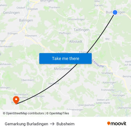 Gemarkung Burladingen to Bubsheim map