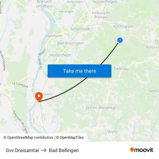 Gvv Dreisamtal to Bad Bellingen map