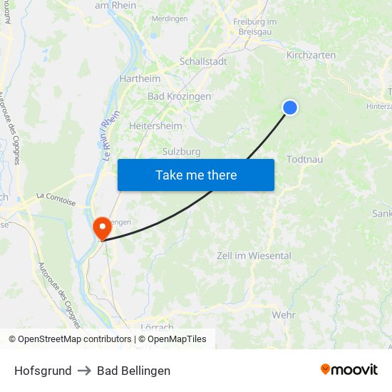 Hofsgrund to Bad Bellingen map