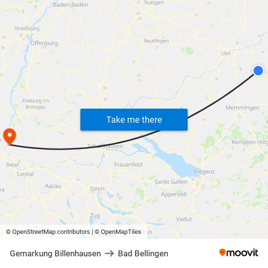 Gemarkung Billenhausen to Bad Bellingen map