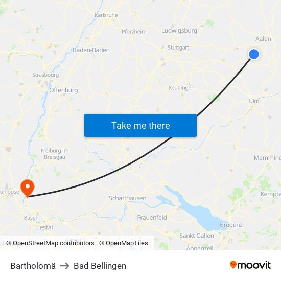 Bartholomä to Bad Bellingen map
