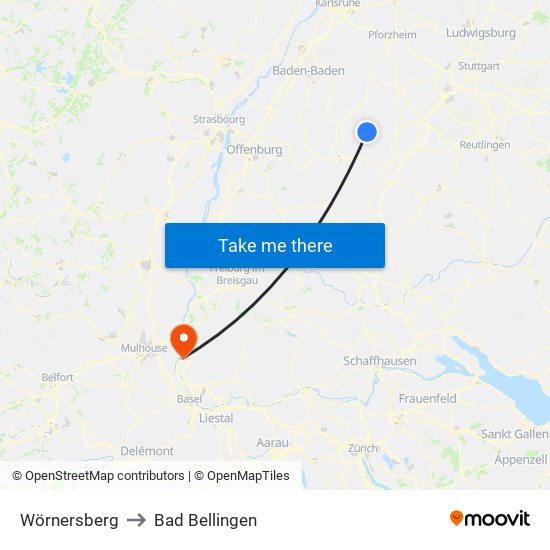 Wörnersberg to Bad Bellingen map