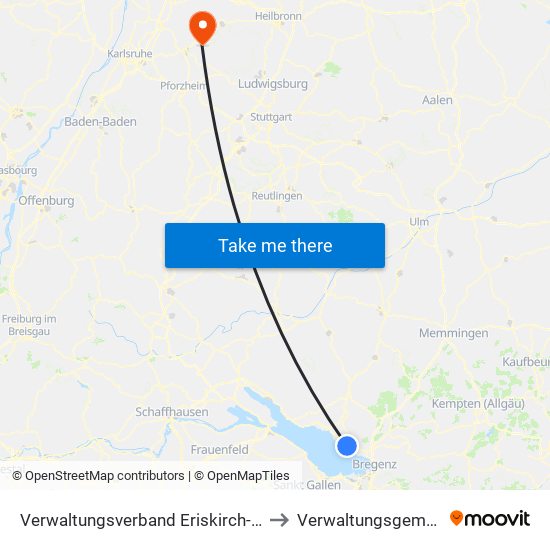 Verwaltungsverband Eriskirch-Kressbronn am Bodensee-Langenargen to Verwaltungsgemeinschaft Oberderdingen map