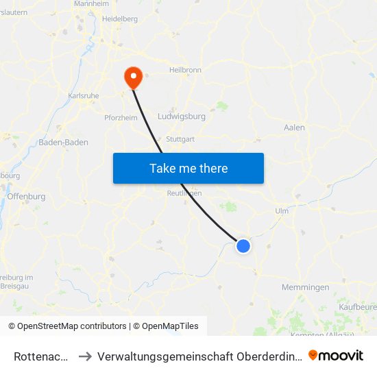 Rottenacker to Verwaltungsgemeinschaft Oberderdingen map