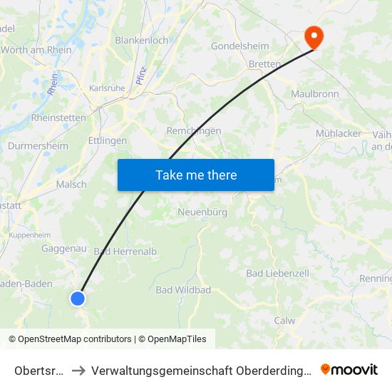Obertsrot to Verwaltungsgemeinschaft Oberderdingen map