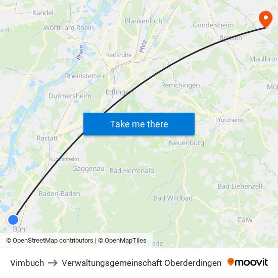 Vimbuch to Verwaltungsgemeinschaft Oberderdingen map