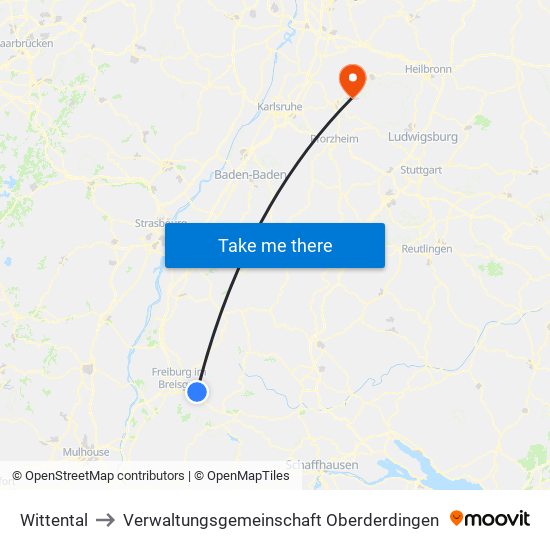 Wittental to Verwaltungsgemeinschaft Oberderdingen map