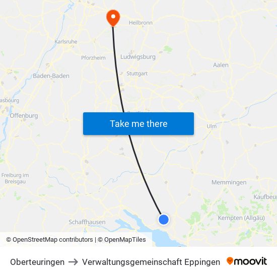 Oberteuringen to Verwaltungsgemeinschaft Eppingen map