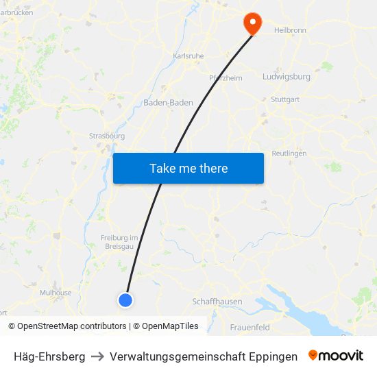 Häg-Ehrsberg to Verwaltungsgemeinschaft Eppingen map