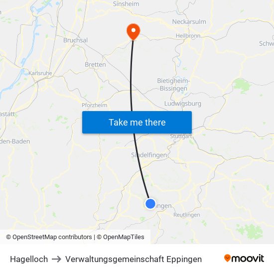 Hagelloch to Verwaltungsgemeinschaft Eppingen map