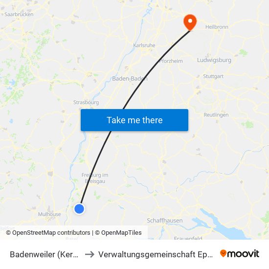 Badenweiler (Kernort) to Verwaltungsgemeinschaft Eppingen map