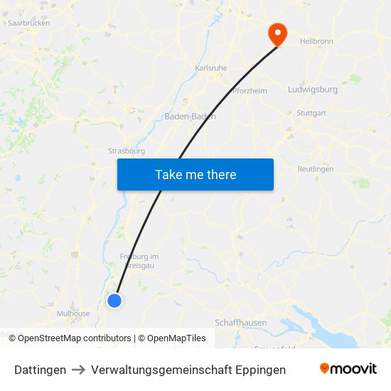 Dattingen to Verwaltungsgemeinschaft Eppingen map