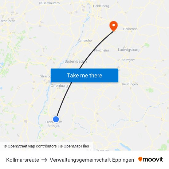 Kollmarsreute to Verwaltungsgemeinschaft Eppingen map