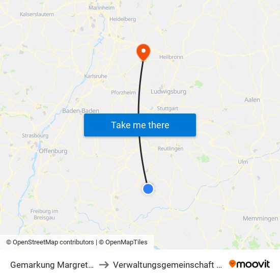 Gemarkung Margrethausen to Verwaltungsgemeinschaft Eppingen map