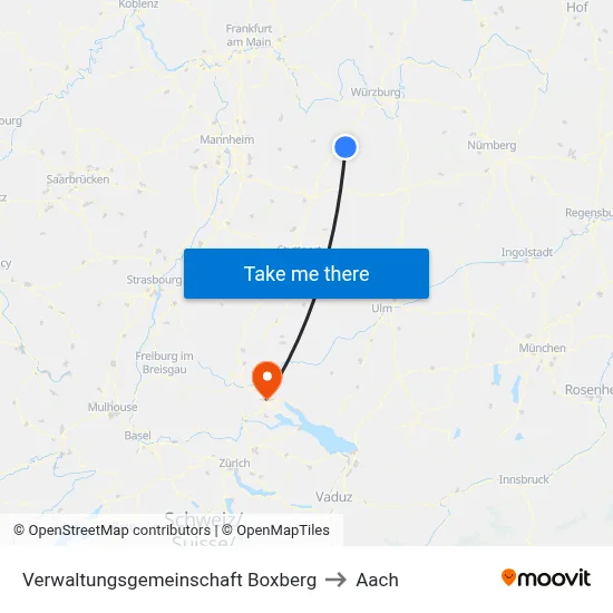 Verwaltungsgemeinschaft Boxberg to Aach map