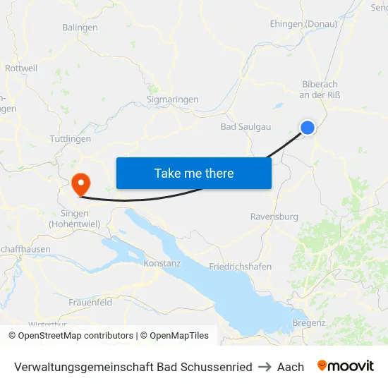 Verwaltungsgemeinschaft Bad Schussenried to Aach map