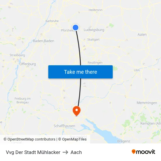 Vvg Der Stadt Mühlacker to Aach map