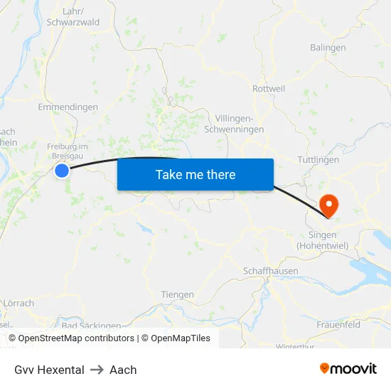 Gvv Hexental to Aach map