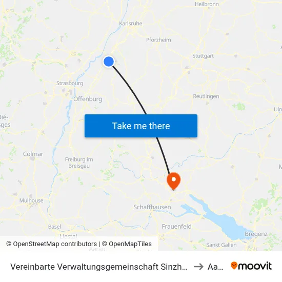 Vereinbarte Verwaltungsgemeinschaft Sinzheim to Aach map