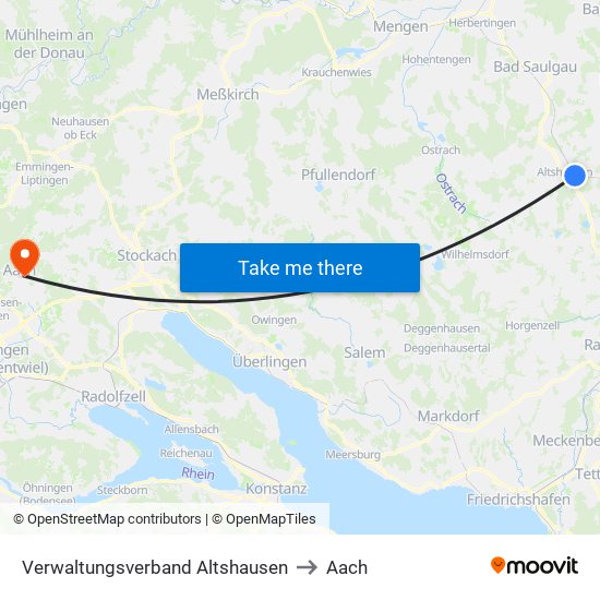 Verwaltungsverband Altshausen to Aach map