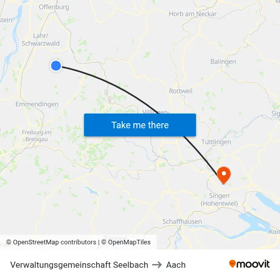 Verwaltungsgemeinschaft Seelbach to Aach map