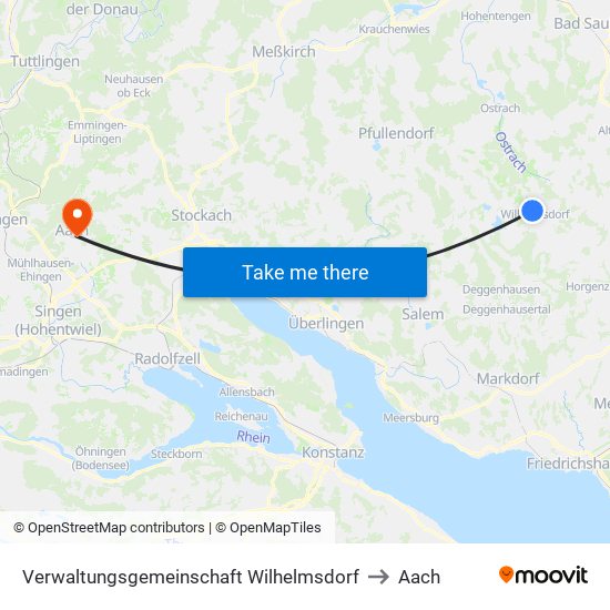 Verwaltungsgemeinschaft Wilhelmsdorf to Aach map