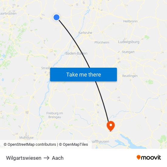 Wilgartswiesen to Aach map