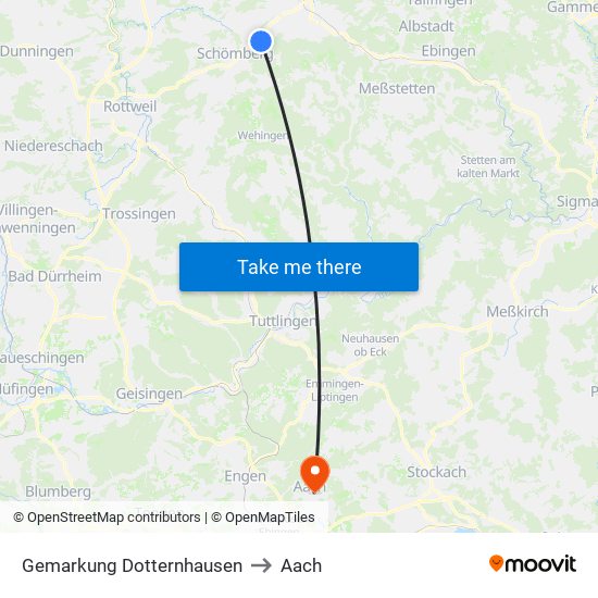 Gemarkung Dotternhausen to Aach map