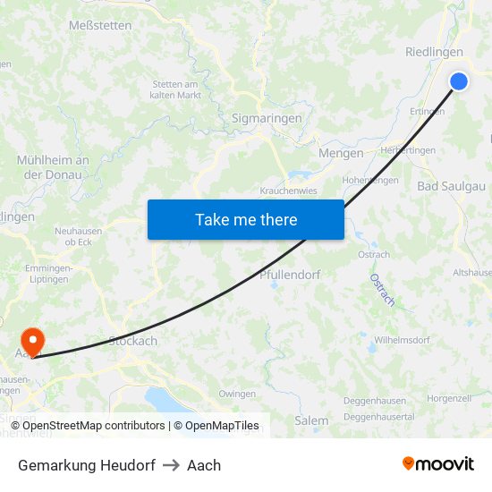 Gemarkung Heudorf to Aach map