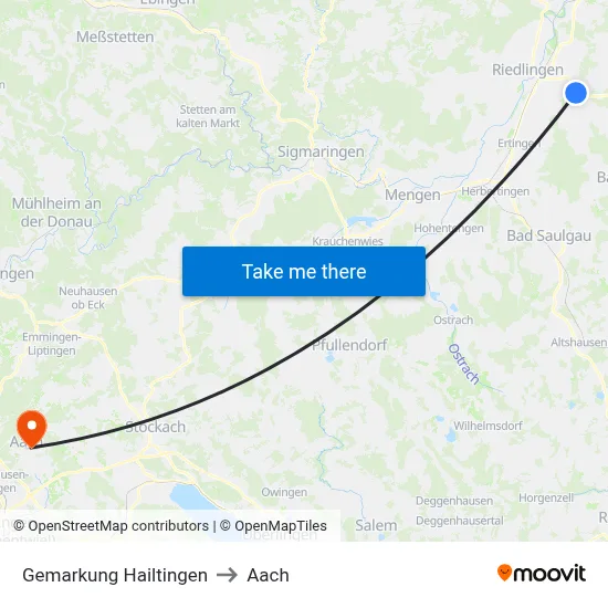 Gemarkung Hailtingen to Aach map