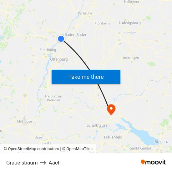 Grauelsbaum to Aach map