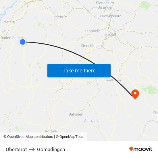 Obertsrot to Gomadingen map