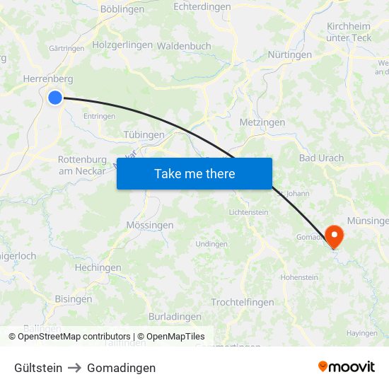 Gültstein to Gomadingen map